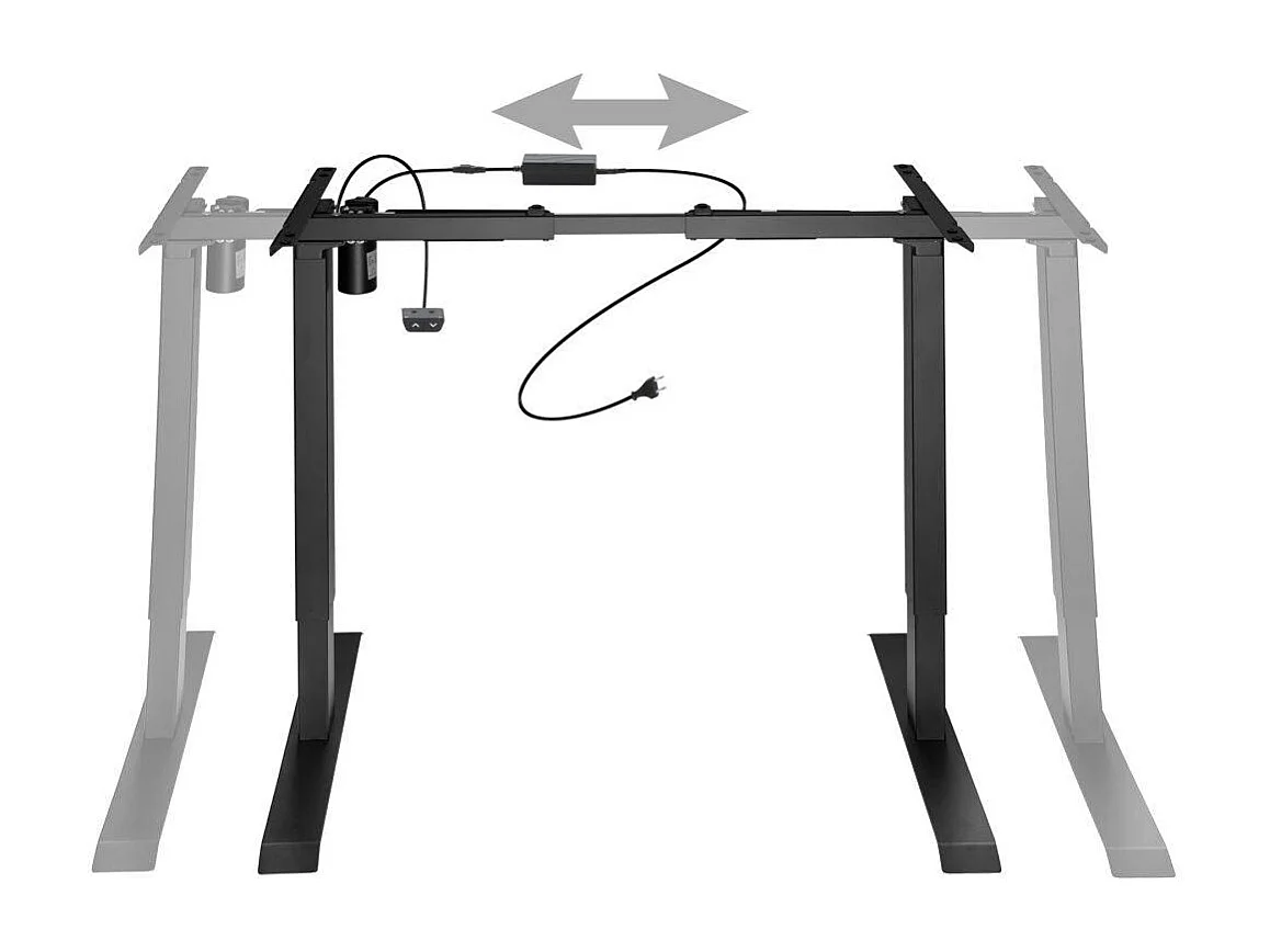 Mesa sit-stand com móvel em aço (base) 1 função preto 08_0000387
