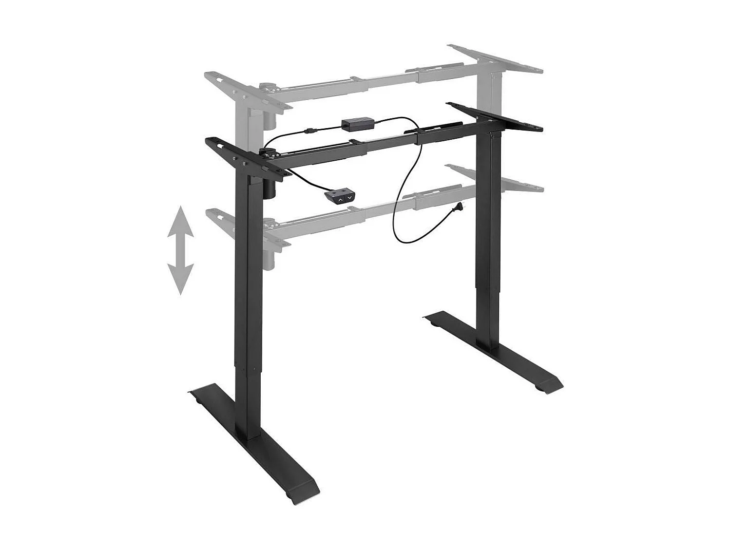 Mesa sit-stand com móvel em aço (base) 1 função preto 08_0000387