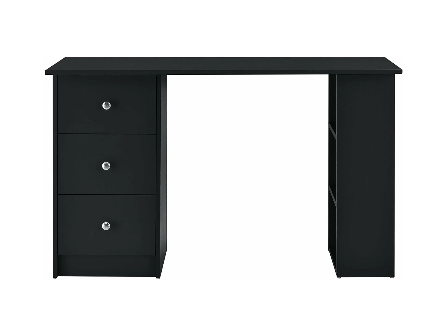 Mesa mesa estação de trabalho para computador com 3 gavetas madeira melamina 120 cm preto 03_0004713