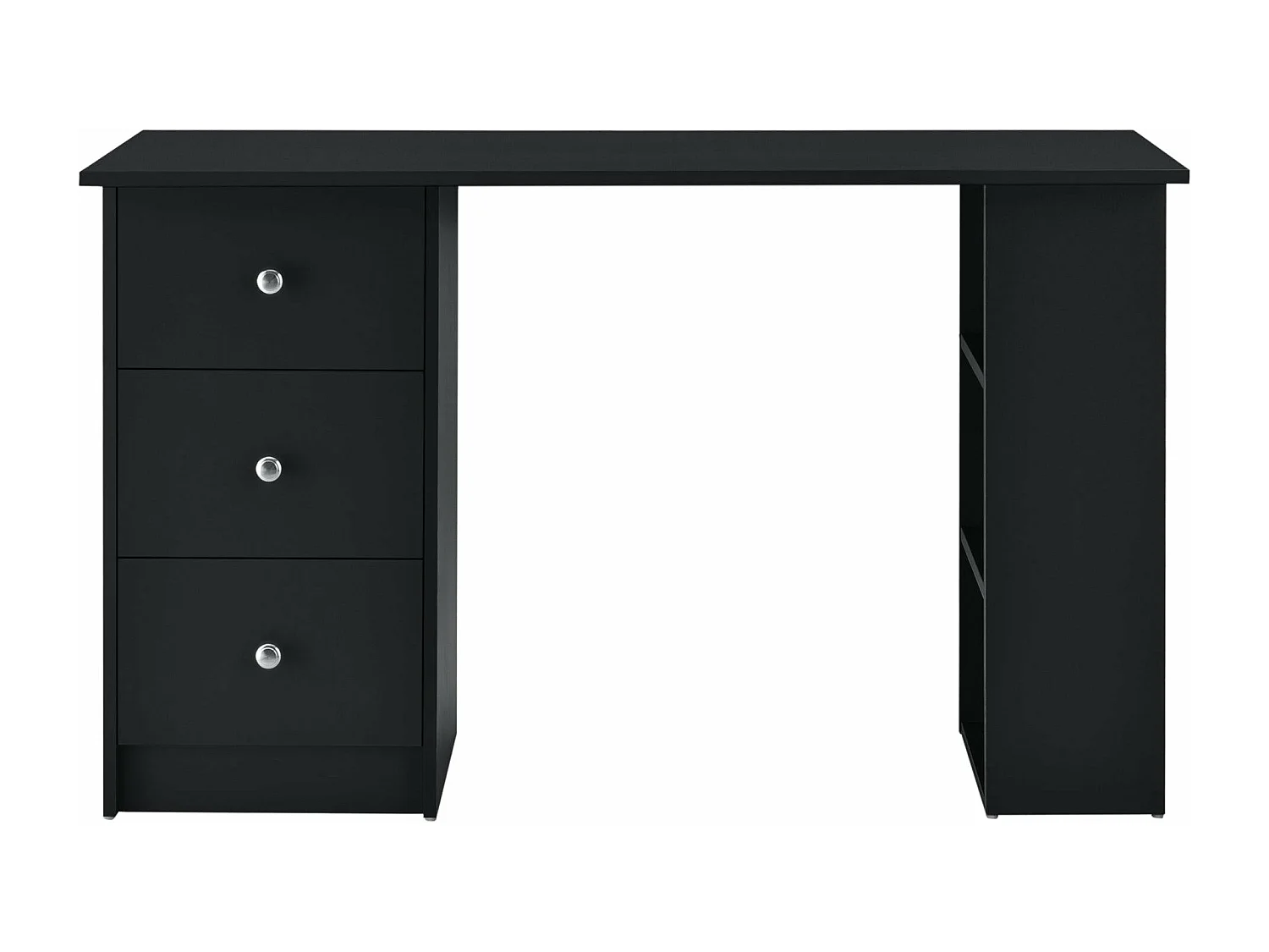 Mesa mesa estação de trabalho para computador com 3 gavetas madeira melamina 120 cm preto 03_0004713