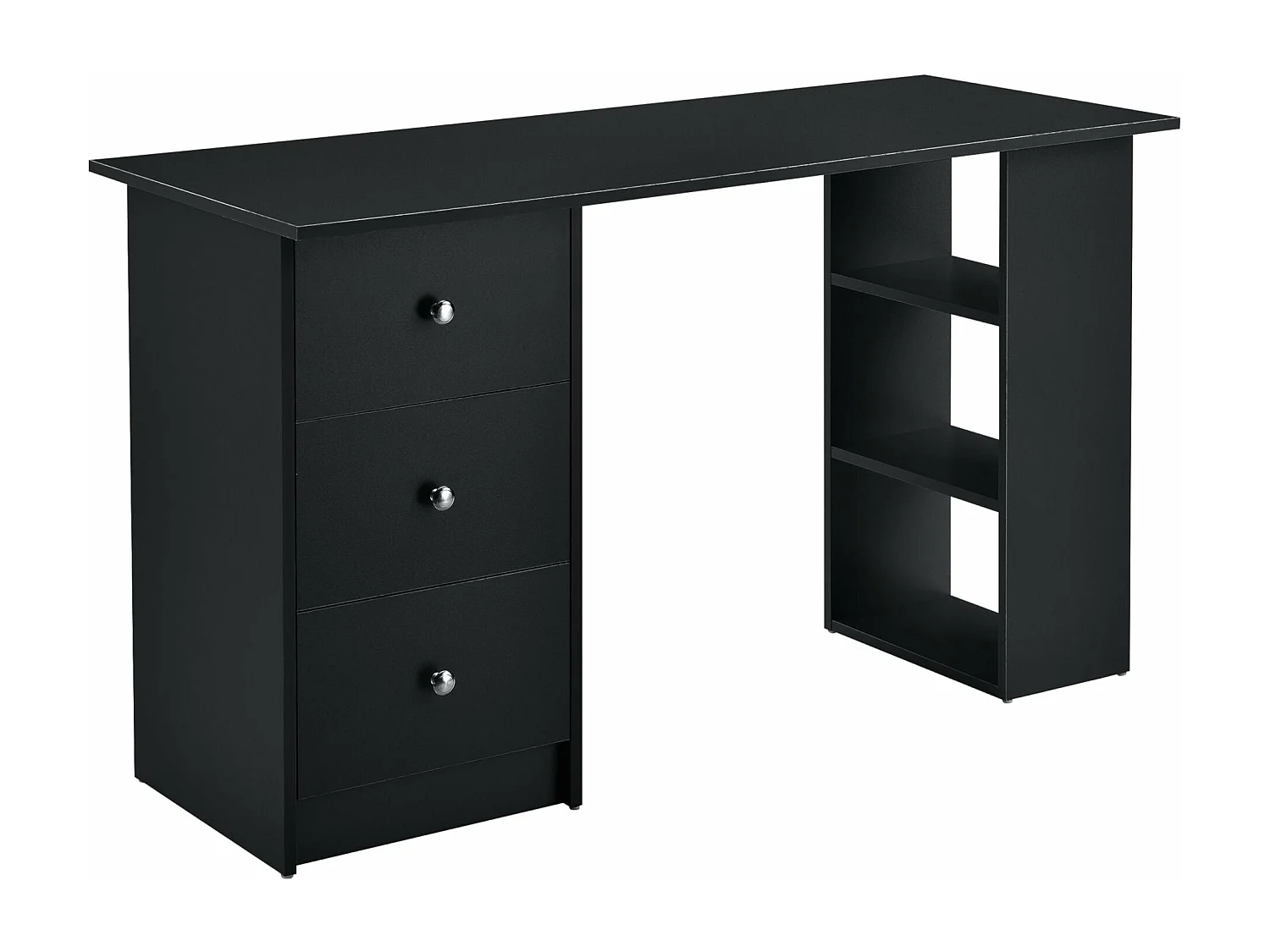 Mesa mesa estação de trabalho para computador com 3 gavetas madeira melamina 120 cm preto 03_0004713