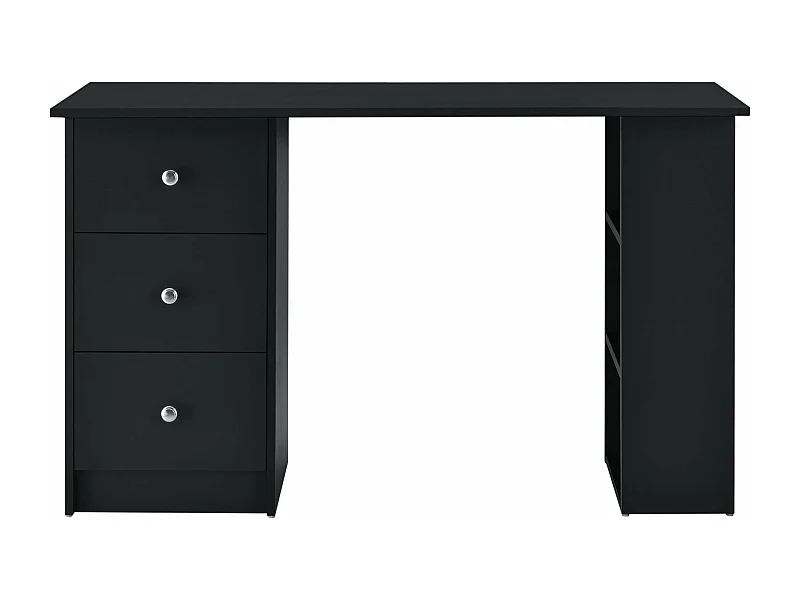 Mesa mesa estação de trabalho para computador com 3 gavetas madeira melamina 120 cm preto 03_0004713