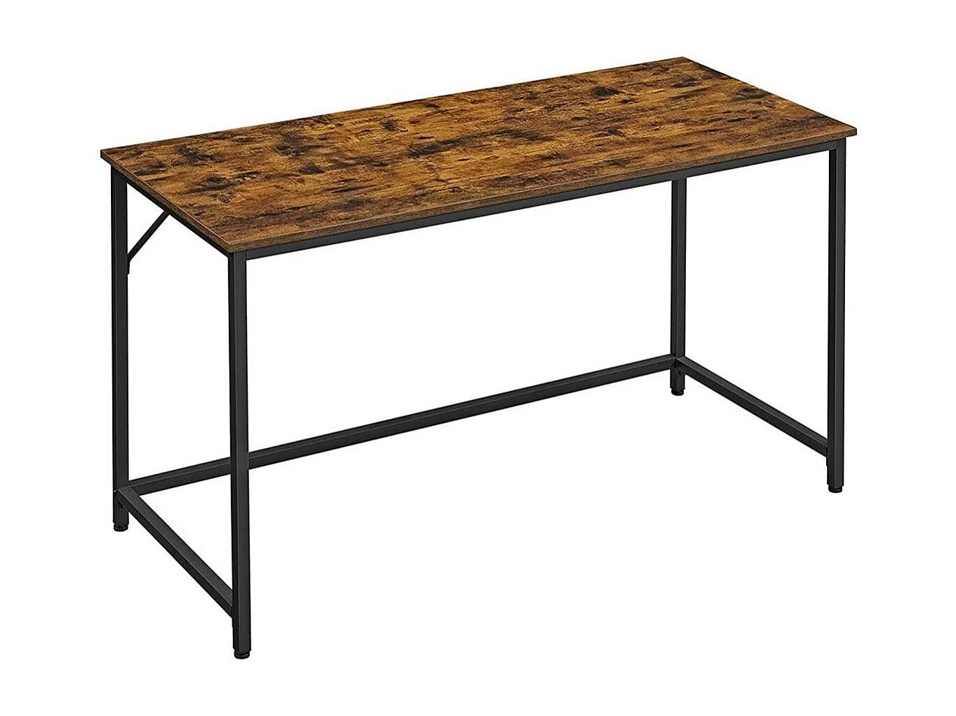 Estação de trabalho mesa 140 cm para escritório sala quarto montagem simples metal estilo industrial rústico marrom e preto 12_0001306