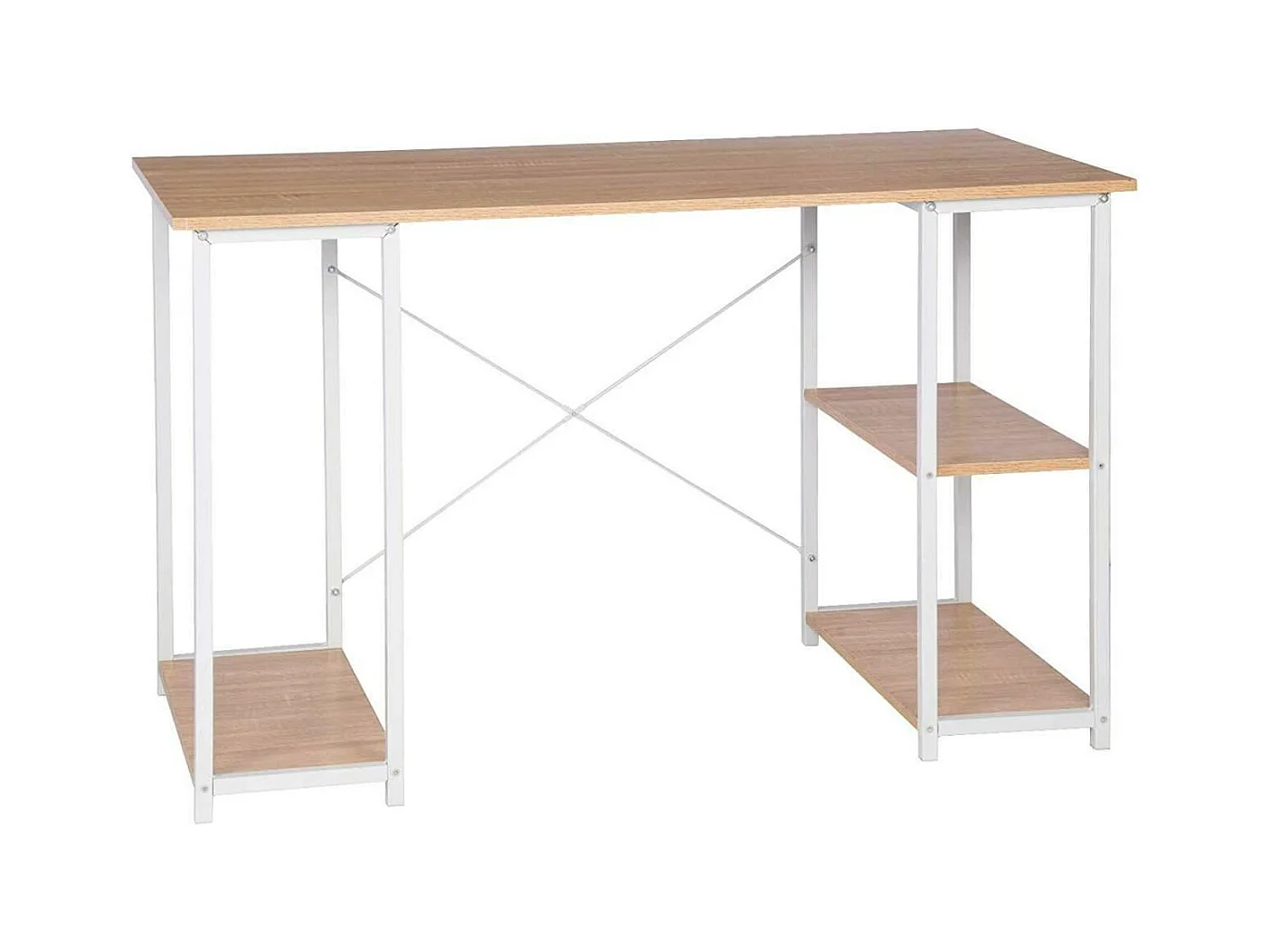 Bureau adulte avec bibliothèques 120 cm MDF blanc chêne clair 19_0000017/2
