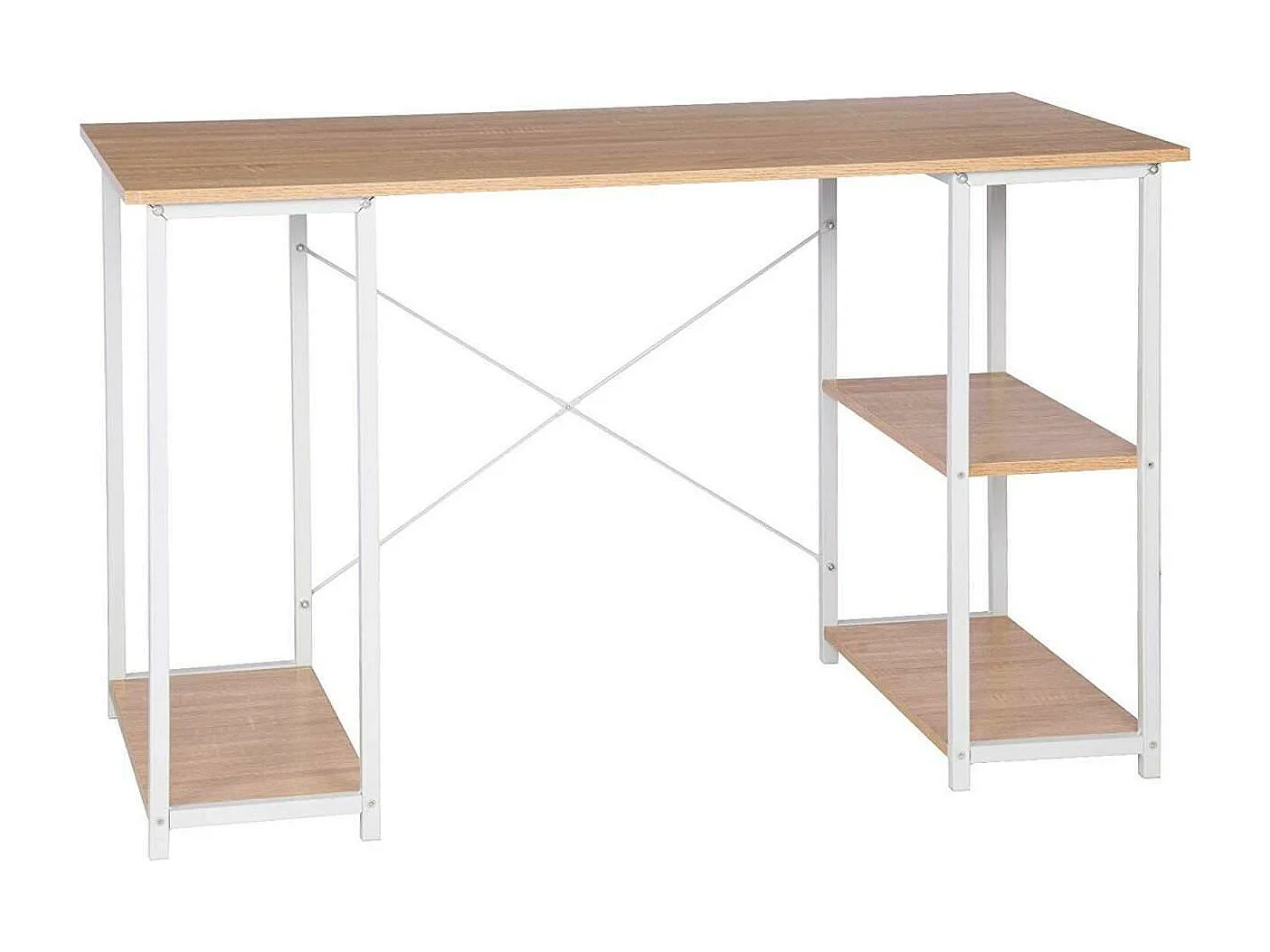 Bureau adulte avec bibliothèques 120 cm MDF blanc chêne clair 19_0000017/2