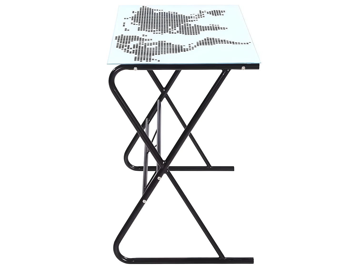 Bureau table meuble travail informatique en verre à motif de carte du monde 0502059