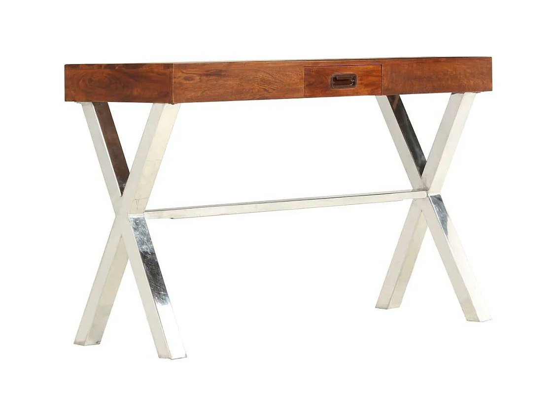 Bureau table meuble travail bois marron 110 x 50 x 76 cm 0502092