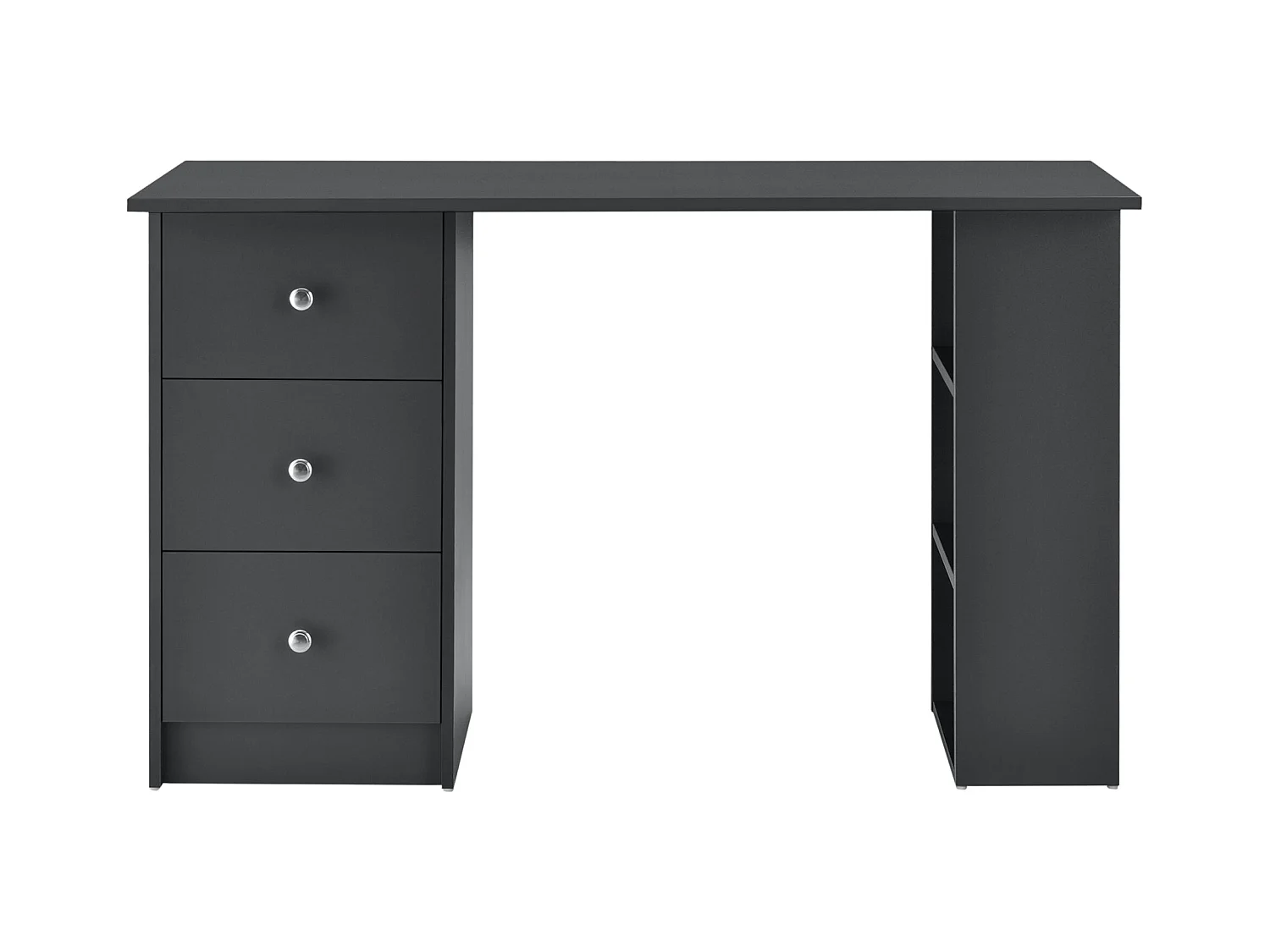 Tavolo scrittoio postazione computer con 3 cassetti 120 cm grigio scuro 03_0004711
