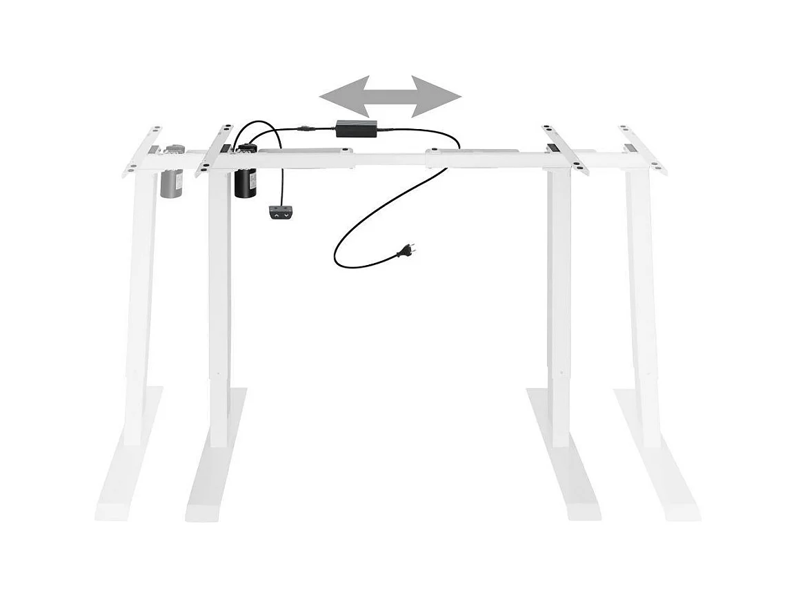 Escritorio sit-stand con mueble de acero (base) 1 función blanco 08_0000386