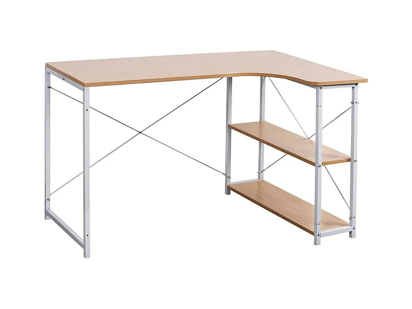 Bureau d'ordinateur avec deux effet bois beige 120 x 74 x 71.5 cm 19_0000561