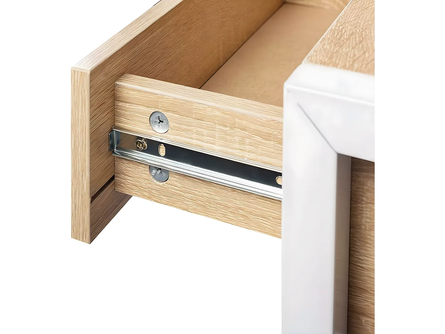 Bureau adulte à deux tiroirs 100 cm chêne clair 19_0000572