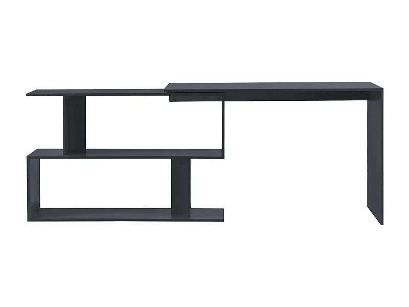 Mesa de canto de design com prateleira extensão de mesa de canto painel de partículas de melamina 77 x 120 x 50 cm cinza escuro 03_0004708