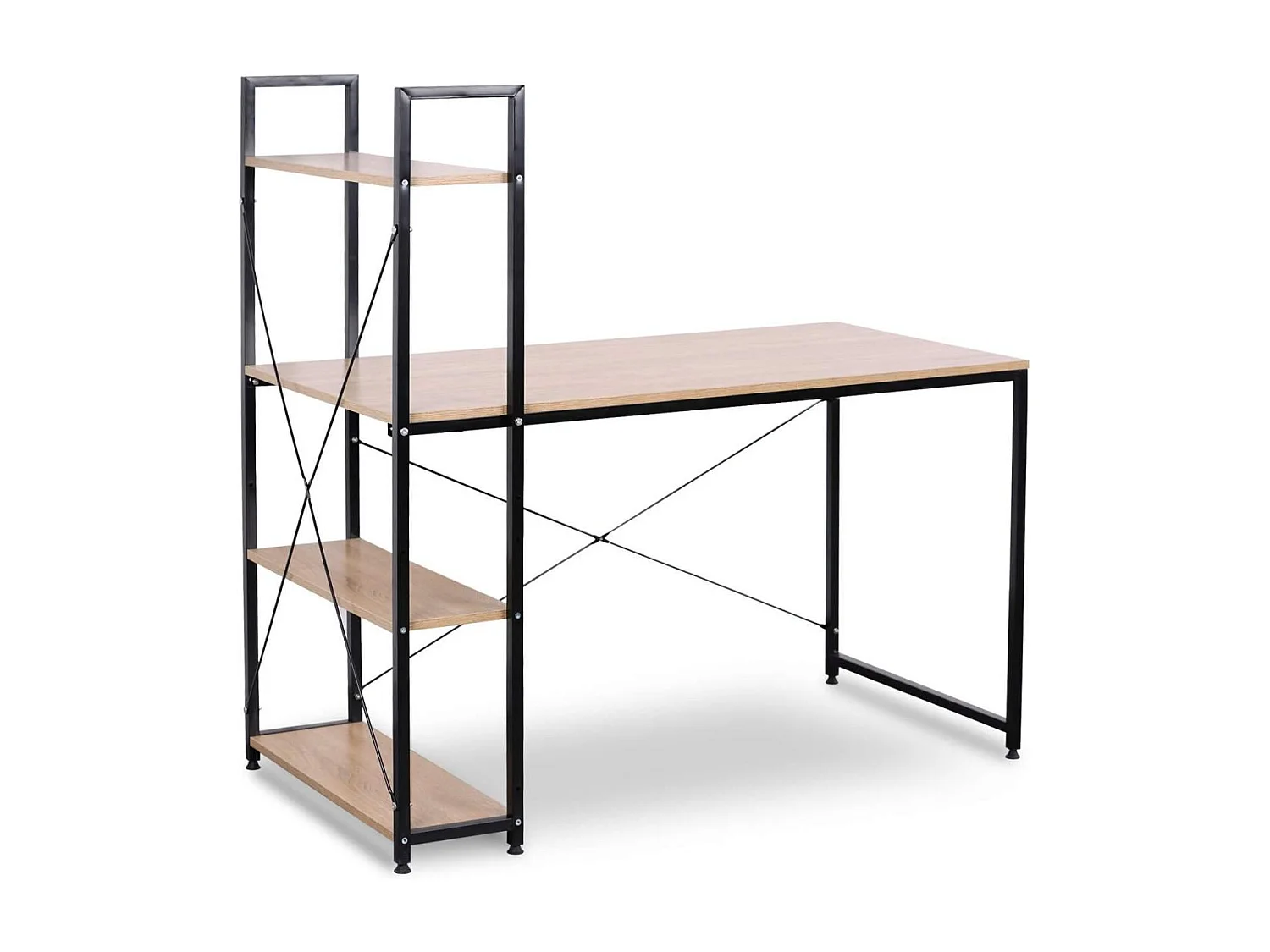 Bureau d'ordinateur 4 étagères beige 120 x 60 x 120 cm 19_0000403