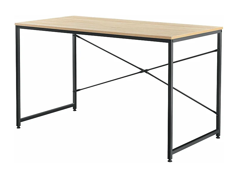 Scrivania postazione computer tavolo MDF 120 cm beige e nero 03_0003511