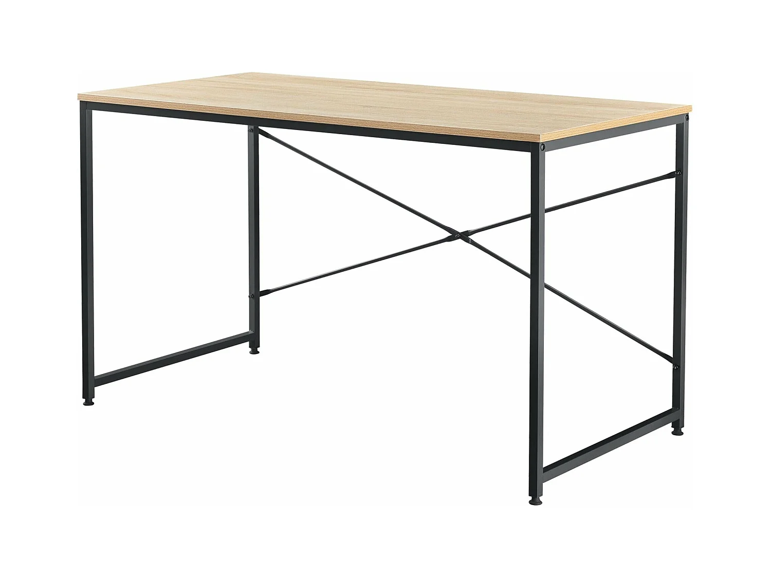 Bureau poste de travail effet bois beige 120 x 60 x 72 cm 03_0003511