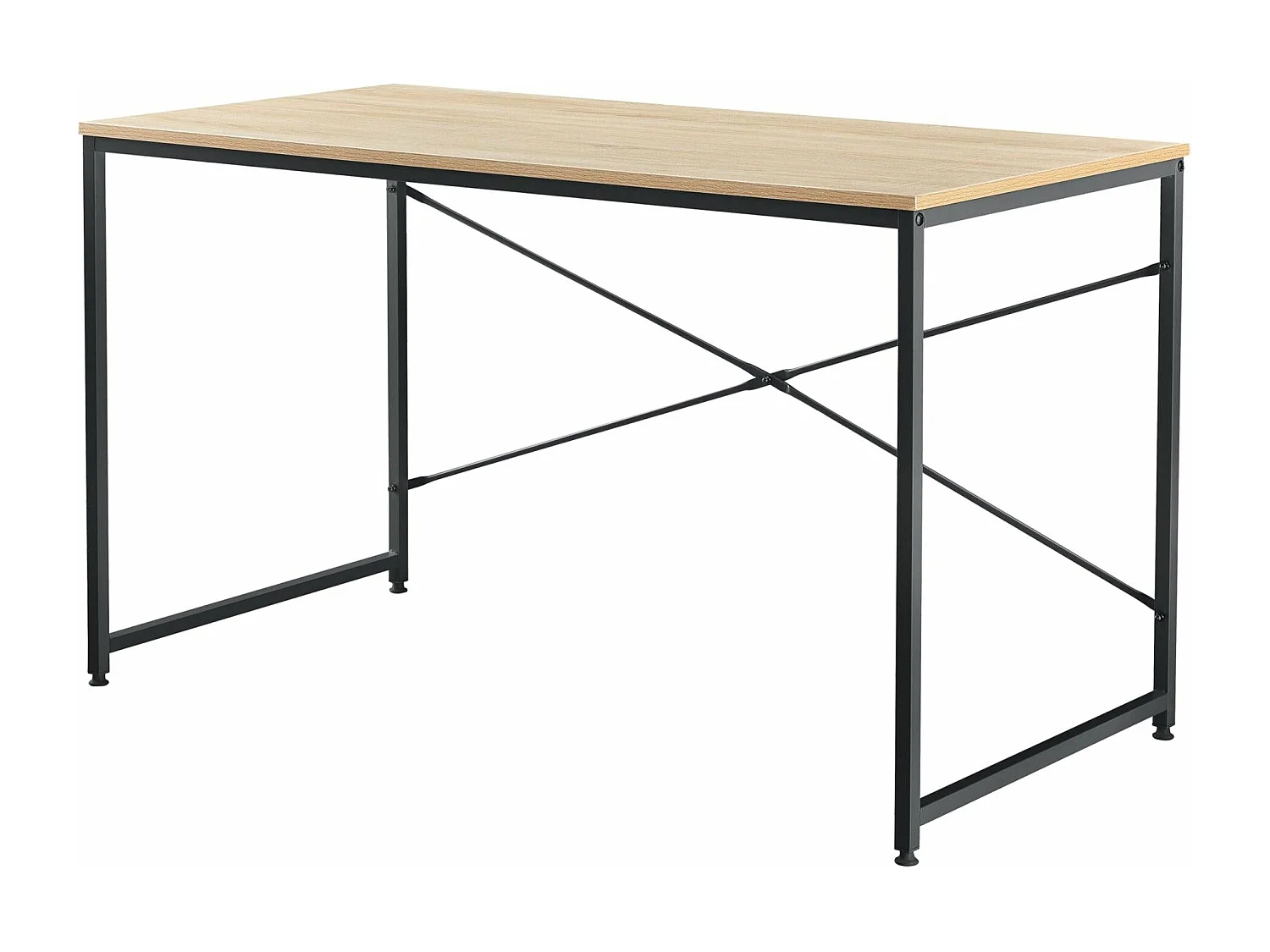 Scrivania postazione computer tavolo MDF 120 cm beige e nero 03_0003511