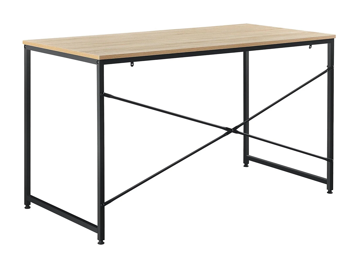 Scrivania postazione computer tavolo MDF 120 cm beige e nero 03_0003511