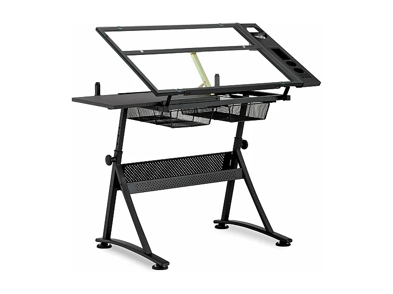 Mesa de desenho basculante 120 x 60 x 90 cm tampo de vidro 14_0003606