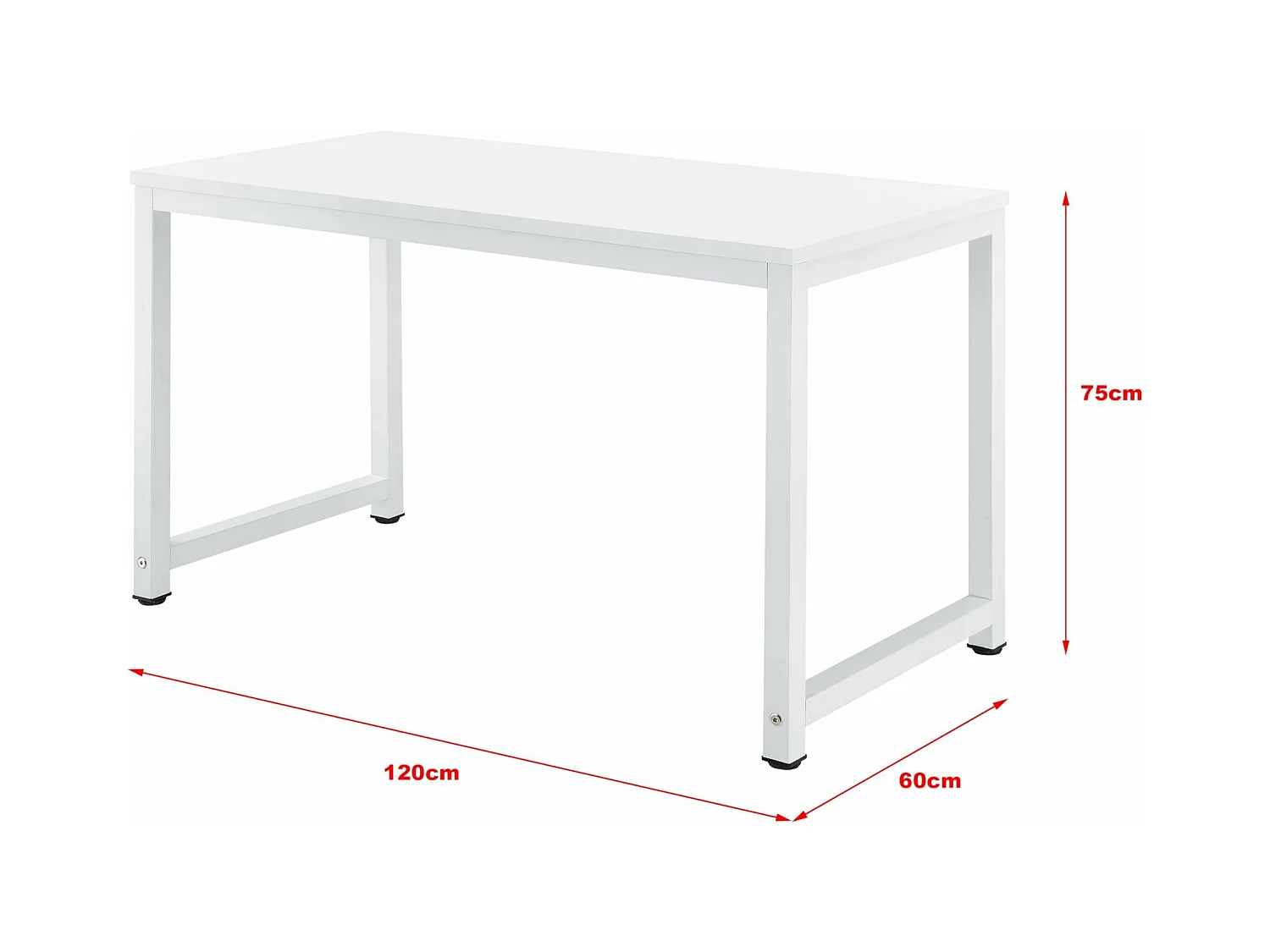 Tavolo regolabile postazione di lavoro in legno melaminico 120 cm bianco 03_0001162