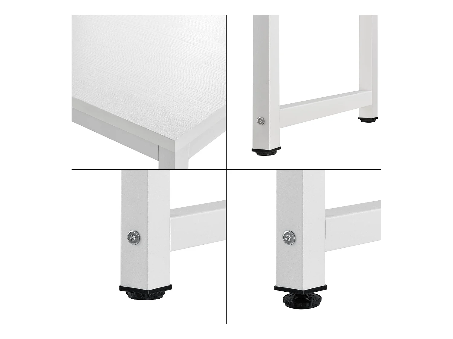 Tavolo regolabile postazione di lavoro in legno melaminico 120 cm bianco 03_0001162