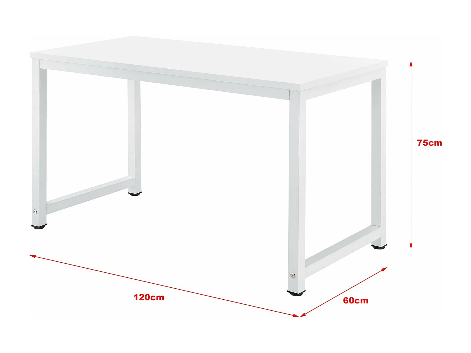 Tavolo regolabile postazione di lavoro in legno melaminico 120 cm bianco 03_0001162