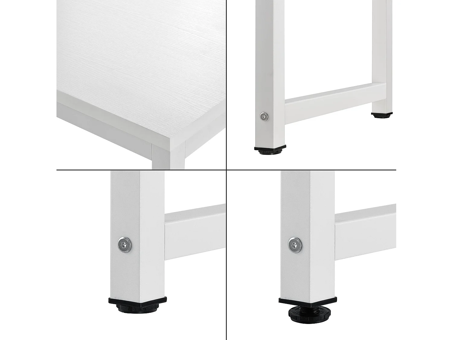 Tavolo regolabile postazione di lavoro in legno melaminico 120 cm bianco 03_0001162