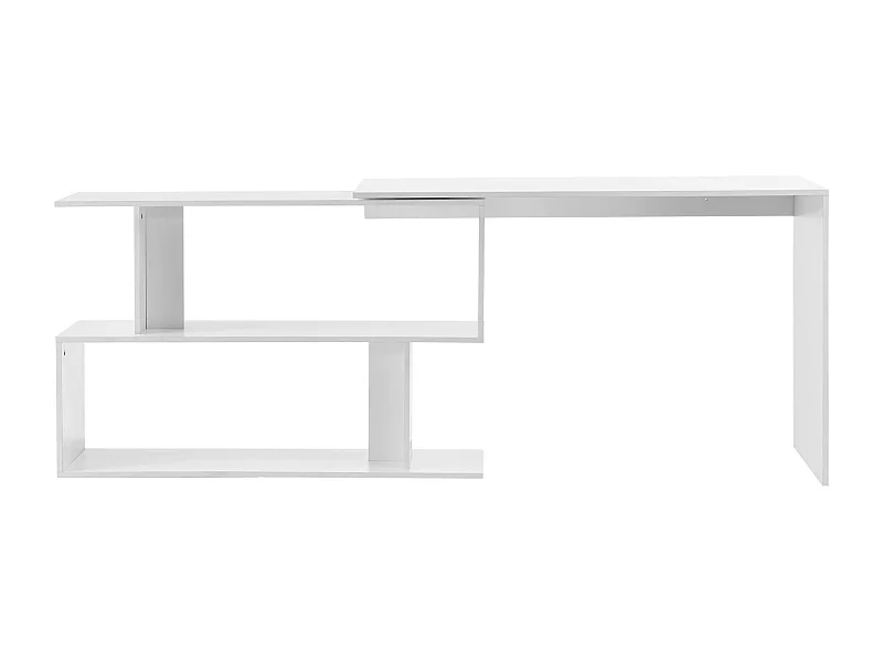 Scrivania estraibile di design con ripiano allungabile angolare in truciolato melaminico 77 x 120 x 50 cm bianco 03_0004707