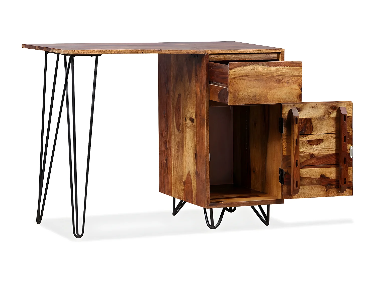 Bureau table meuble travail bois marron 110 x 45 x 76 cm 0502136