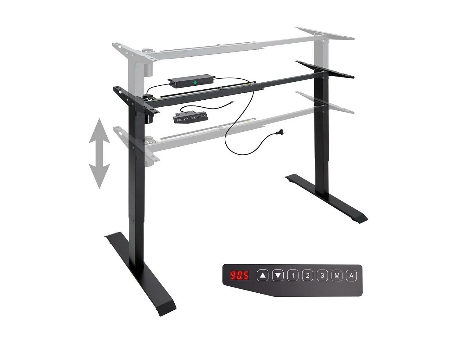 Bureau assis debout meuble noire 121 x 65 x 121 cm 08_0000389