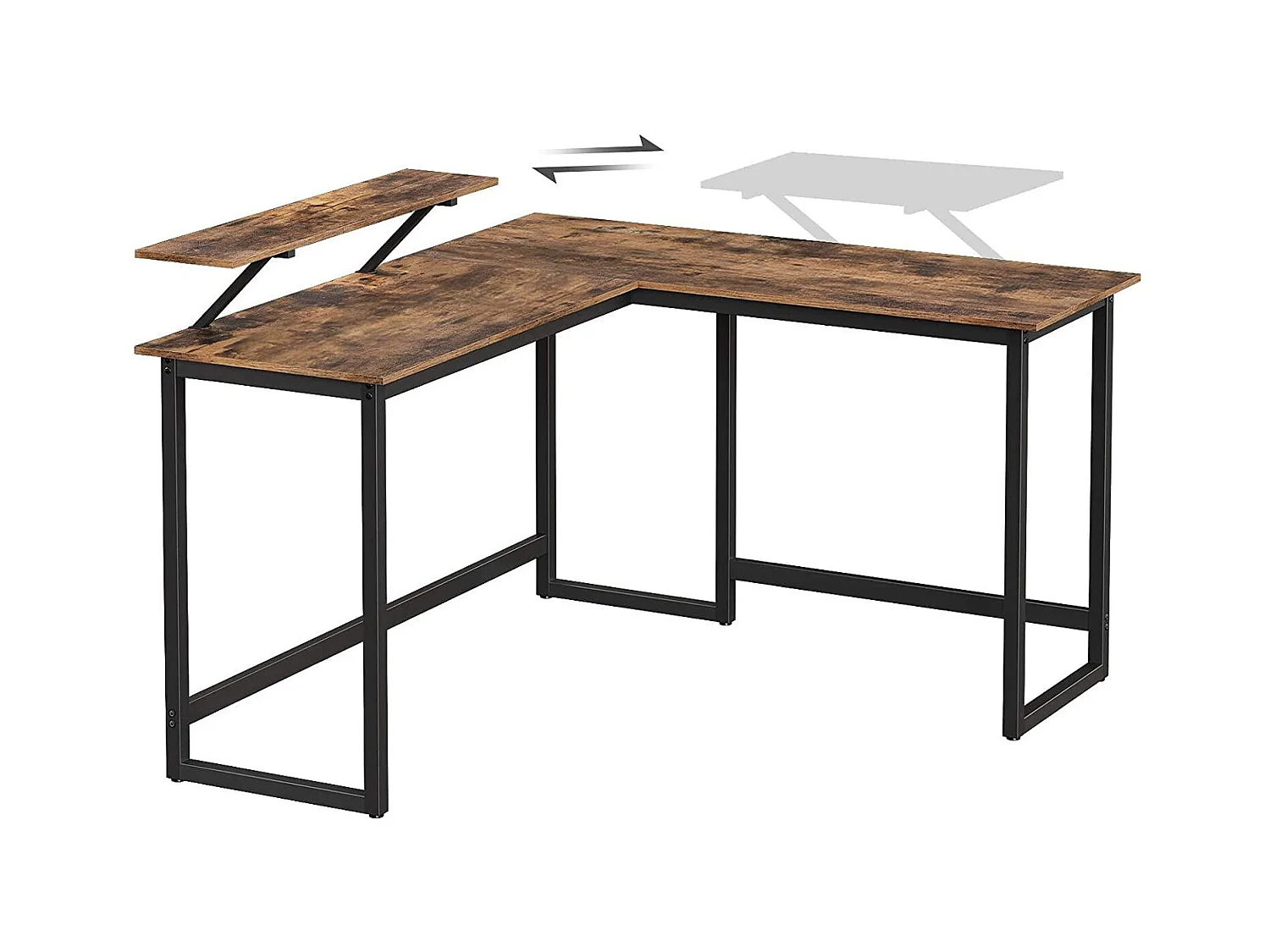 Bureau en forme de métal marron 140 x 130 x 91.5 cm 12_0000327