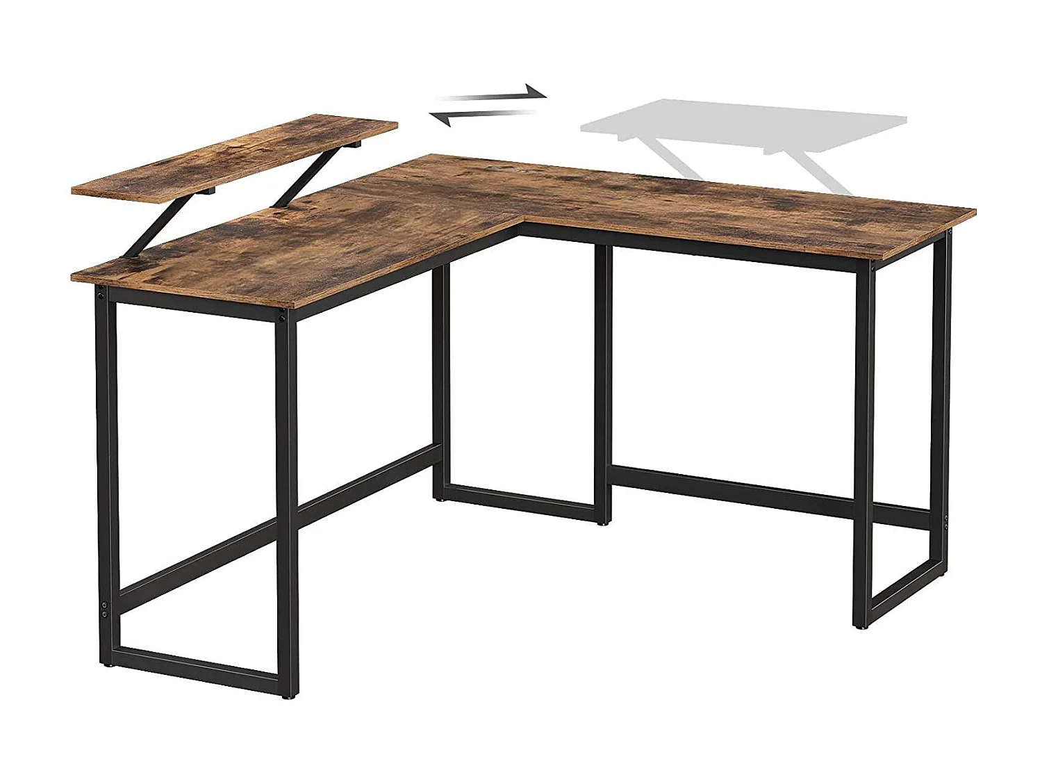 Bureau en forme de métal marron 140 x 130 x 91.5 cm 12_0000327