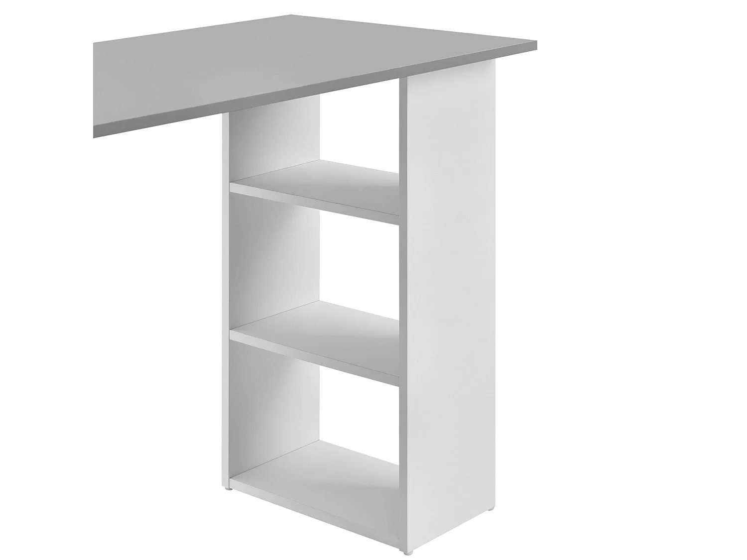 Escritorio mesa de oficina puesto de trabajo para ordenador con 3 cajones madera de melamina 120 cm blanco y gris 03_0004710