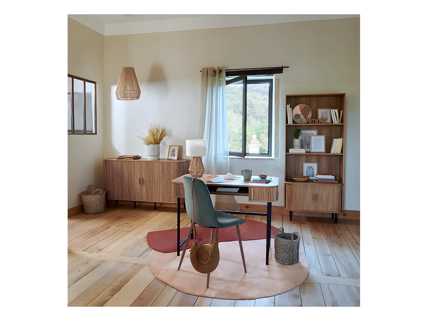 Buffet 2 Portes & 6 Niches "Colva" 140cm Beige