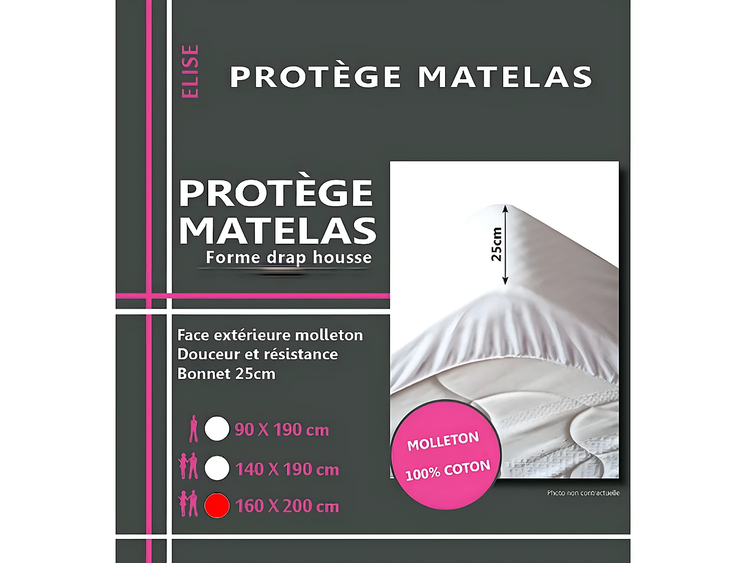 Alèse en coton molleton 160 x 200 cm