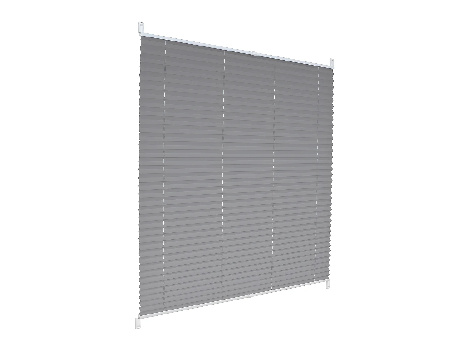 Store Plissé 100 x 200 cm Gris avec Klemmfix sans perçage ECD Germany