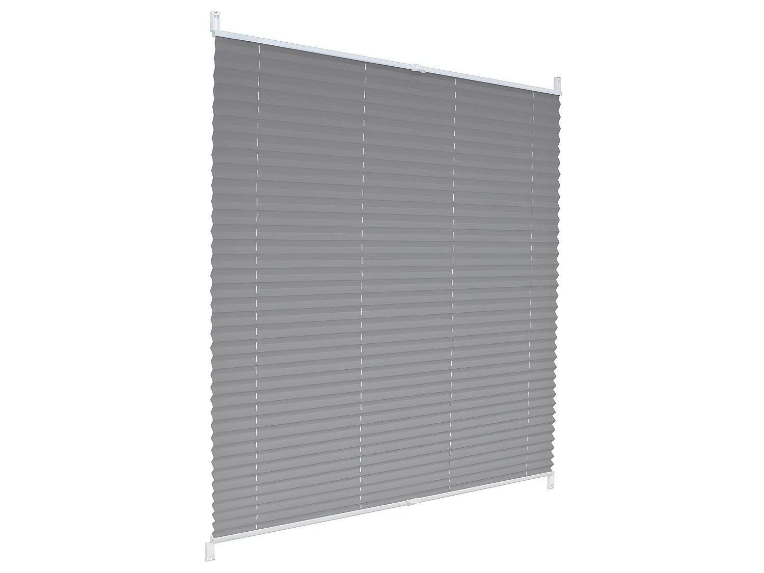 Store Plissé 100 x 200 cm Gris avec Klemmfix sans perçage ECD Germany