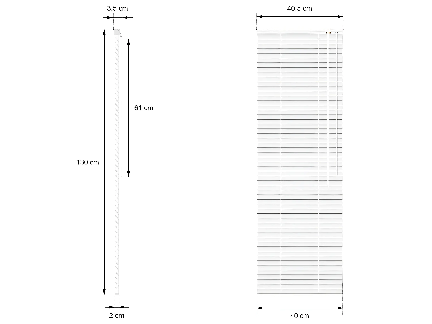 Store Vénitien Aluminium 40 x 130 cm Noir Ailettes en aluminium ECD Germany