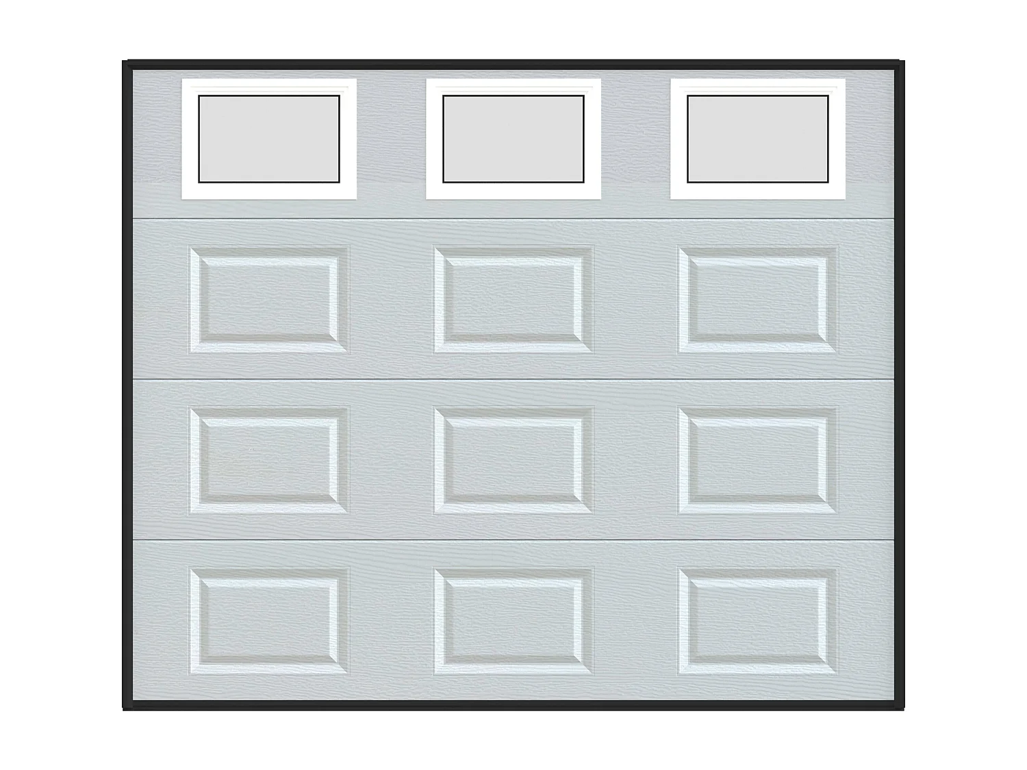 Porte de garage sectionnelle à cassette blanc avec fenêtres motorisée L254 x H218 cm - CAOPAS