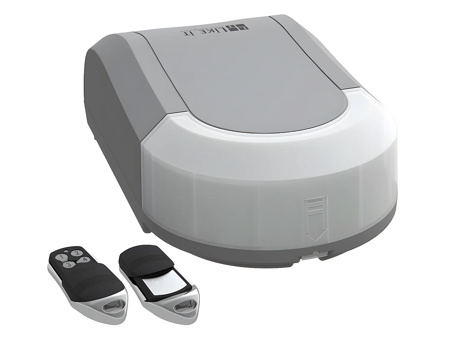 Porte de garage sectionnelle à cassette blanc avec fenêtres motorisée L254 x H218 cm - CAOPAS