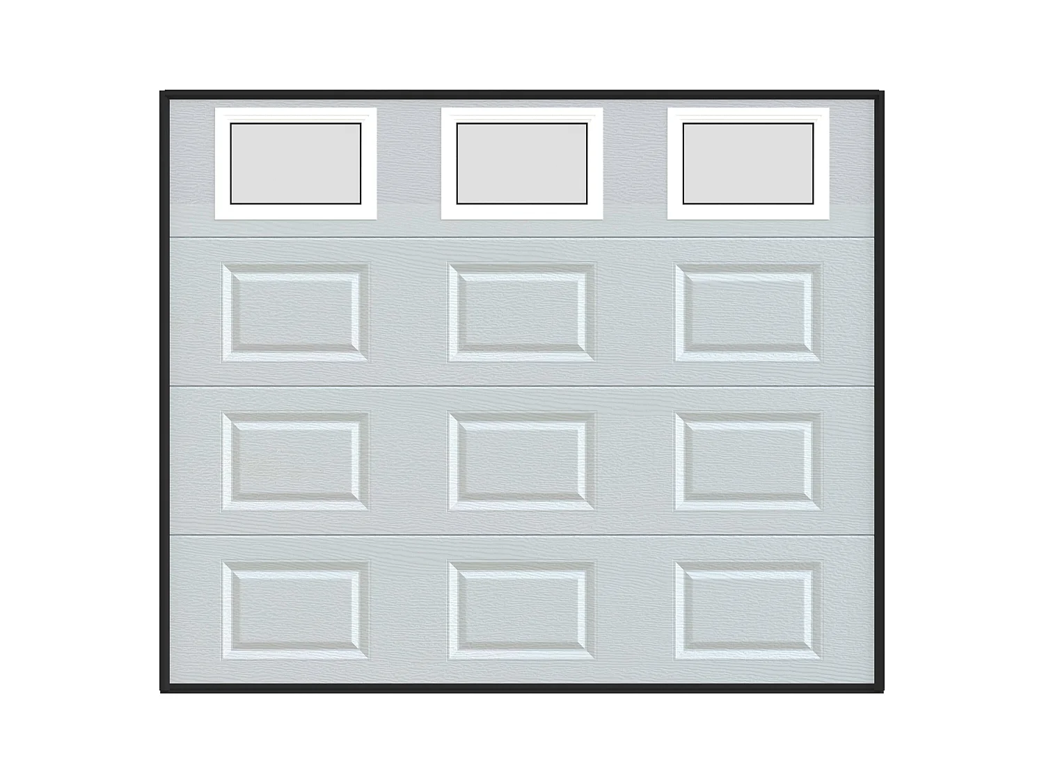 Porte de garage sectionnelle à cassette blanc avec fenêtres avec moteur Somfy L254 x H218 cm - CAOPAS