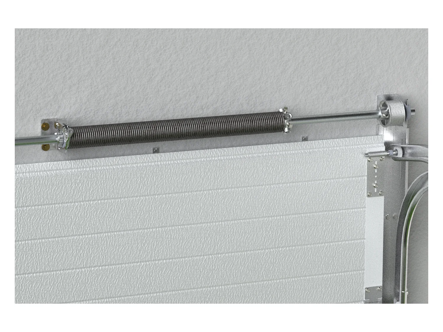 Porte de garage sectionnelle effet rainuré blanc motorisée L254 x H218 cm - NORIA