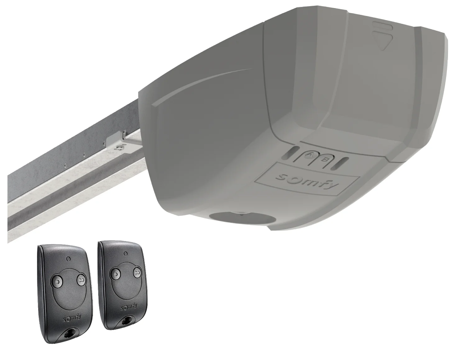 Puerta de garaje seccional efecto ranurado antracita con motor Somfy - NORIA