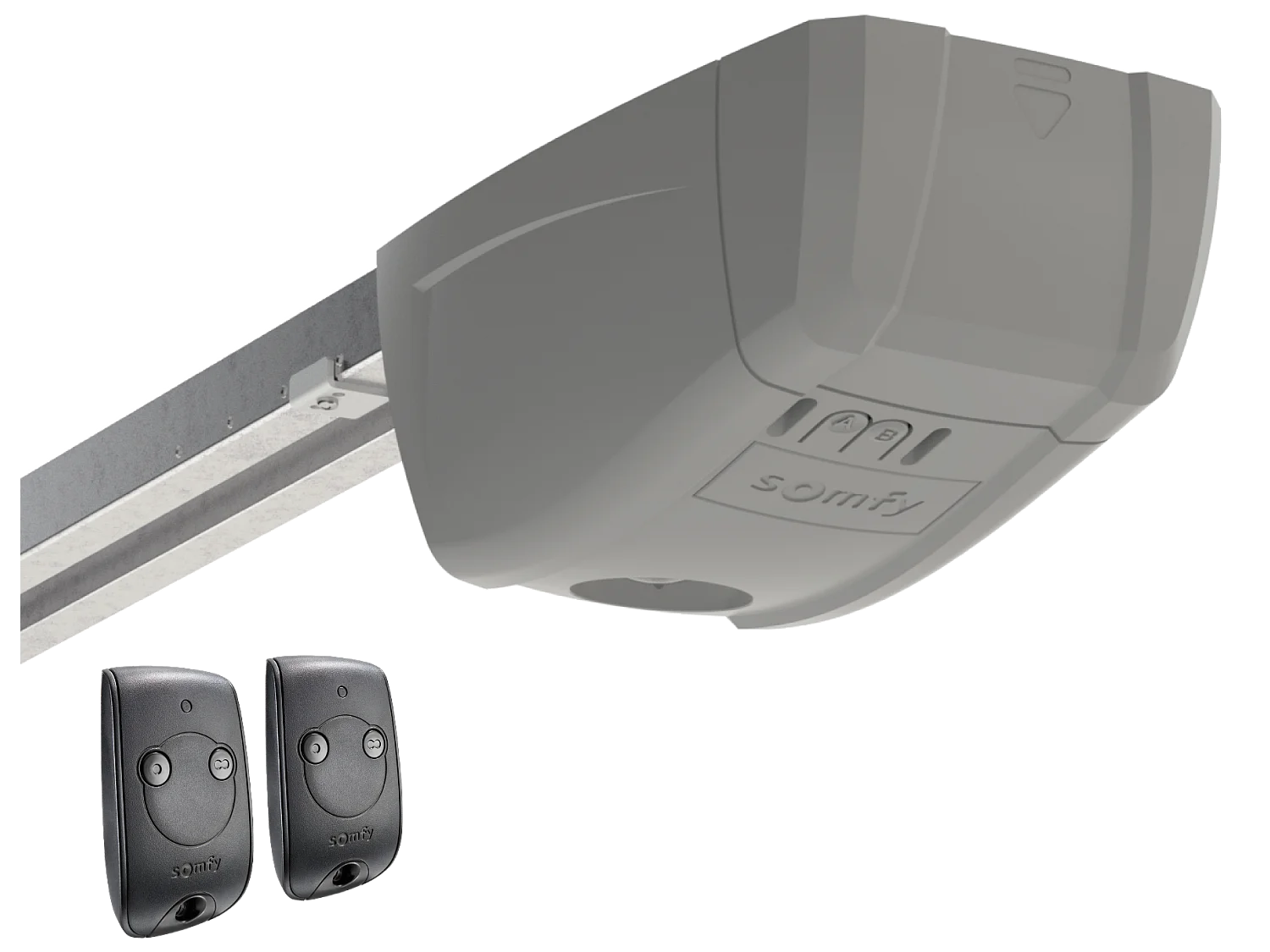 Porte de garage sectionnelle effet rainuré anthracite avec moteur Somfy L254 x H218 cm - NORIA