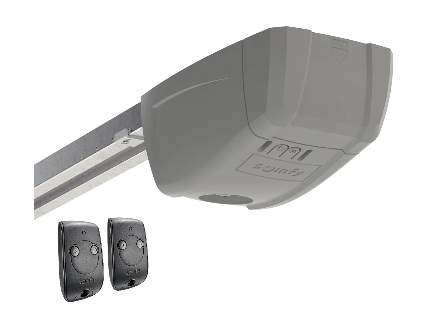 Porte de garage sectionnelle à cassette anthracite avec moteur Somfy L254 x H218 cm - CAOPAS