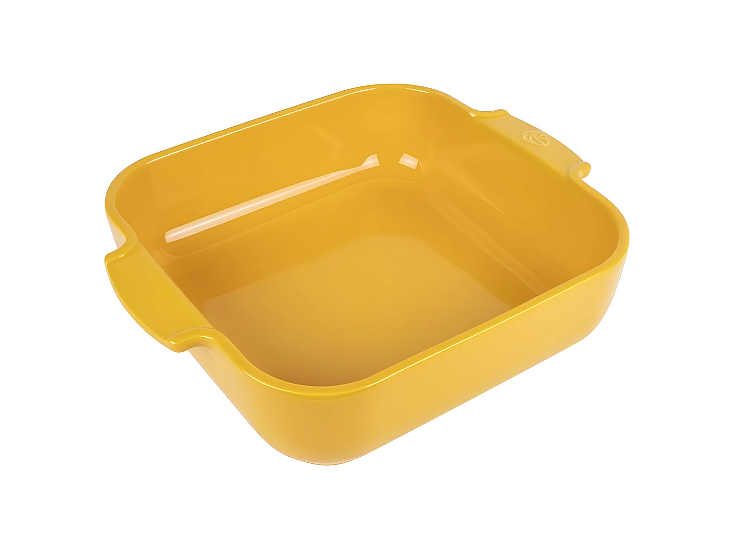 Plat carré 28cm jaune safran