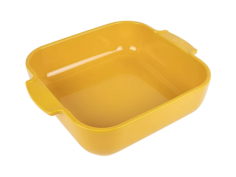 Plat carré 28cm jaune safran