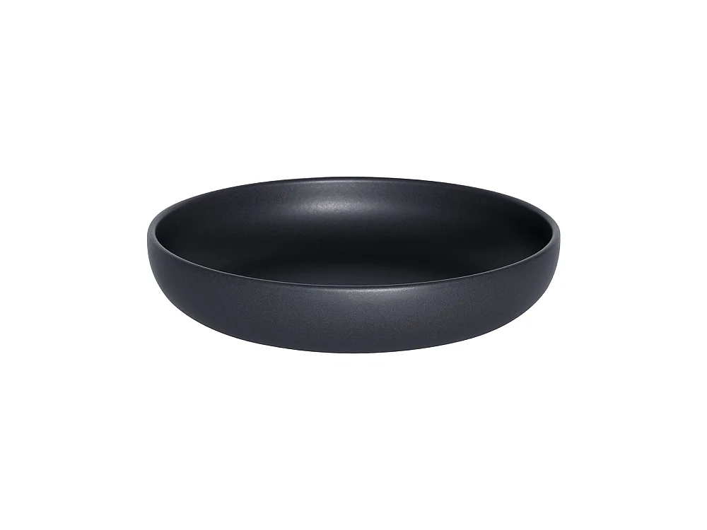 Assiette creuse Uno noir 22 cm (lot de 6)