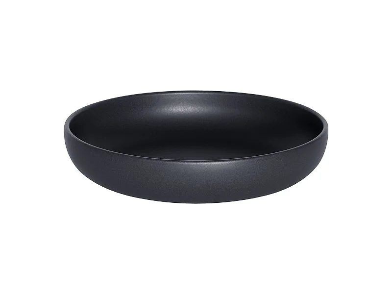 Assiette creuse Uno noir 22 cm (lot de 6)