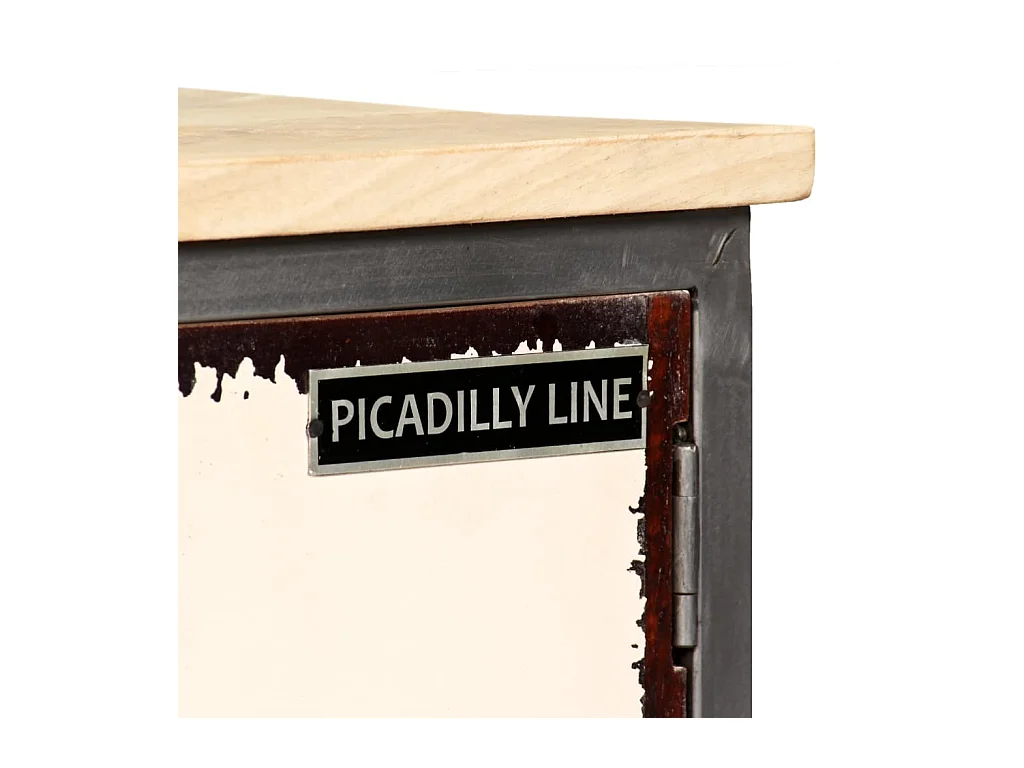 Mueble TV Buffet TV diseño práctico madera maciza de mango y acero 120 cm 2502149