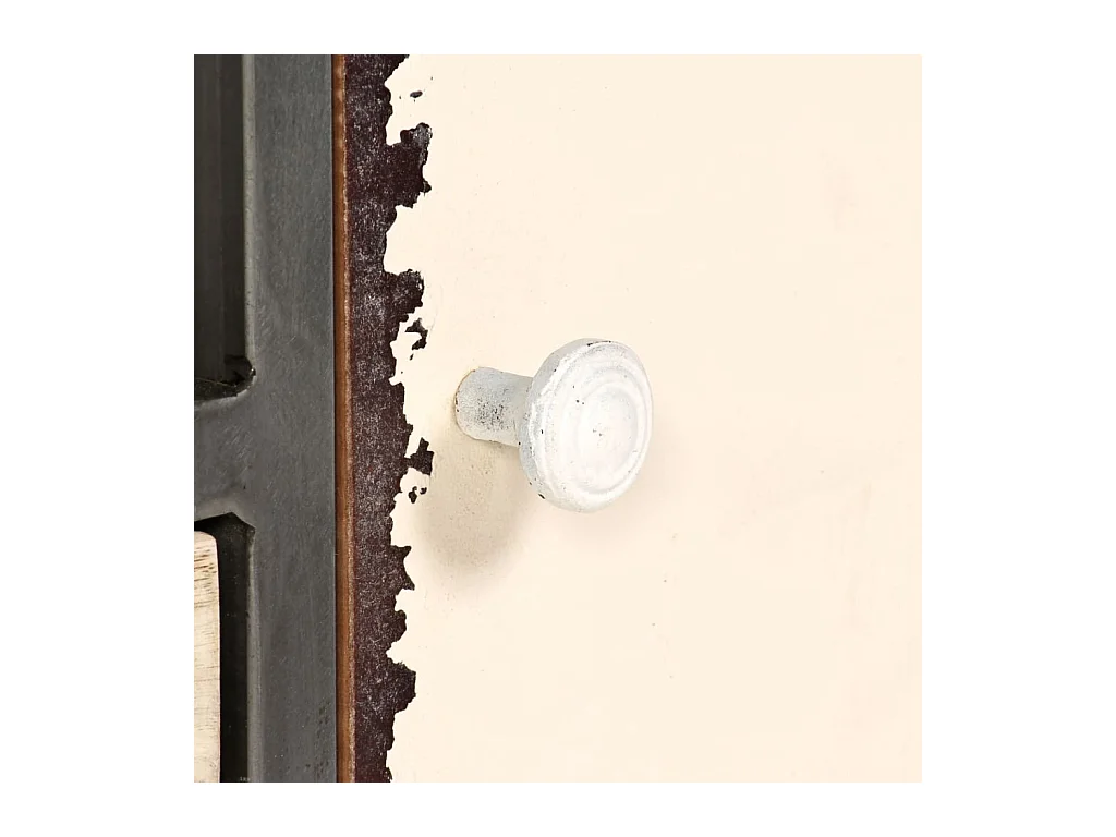 Mueble TV Buffet TV diseño práctico madera maciza de mango y acero 120 cm 2502149